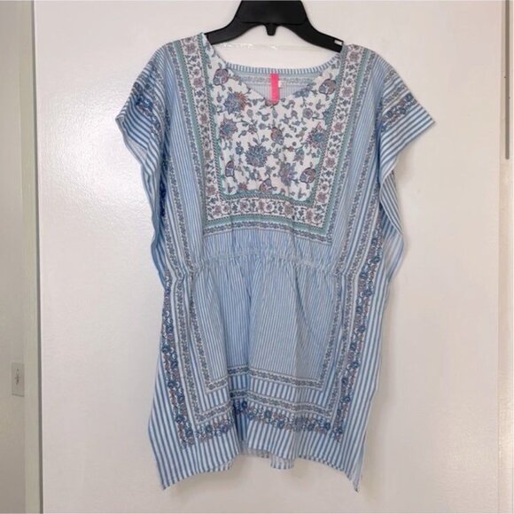 Seafolly Girl's Blue Pop Palace Kaftan Swim Cover-Up Swimwear, Size AUS OS - Picture 3 of 5